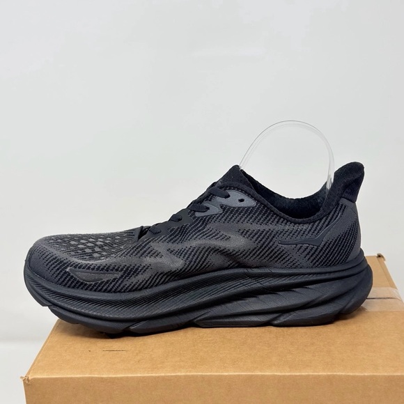 HOKA Clifton 9 Men’s 9.5 D Black Running Shoe Sneaker Lightweight - Picture 8 of 16